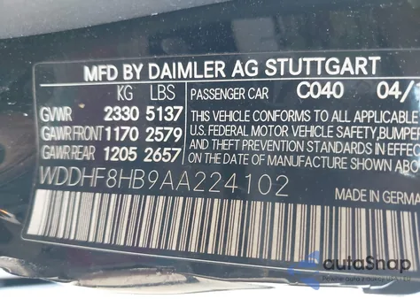 2010 Mercedes-Benz E 350 4Matic из США, поврежденный, VIN WDDHF8HB9AA224102